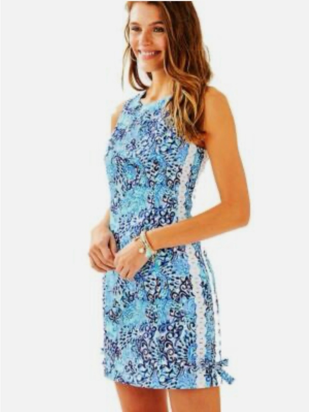 Lilly Pulitzer Mila Stretch Shift Light Aqua Spritz Size 4
